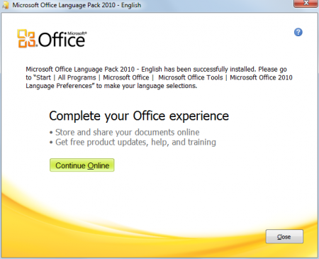 download office 2010 language pack